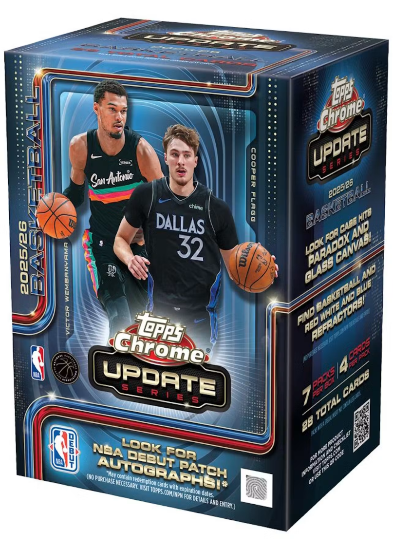 2025-26 Topps Chrome Update Series Basketball Blaster Box (Pre Order)