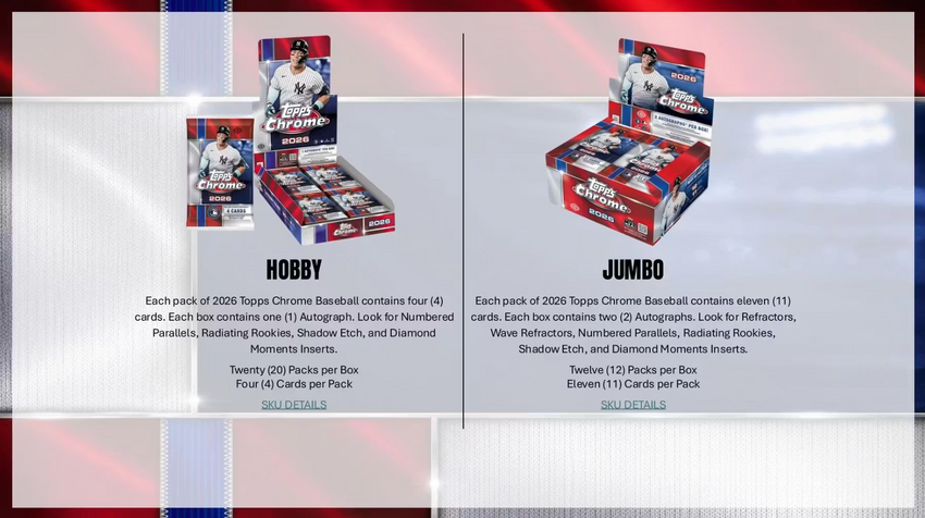 2026 Topps Chrome Baseball Hobby Box