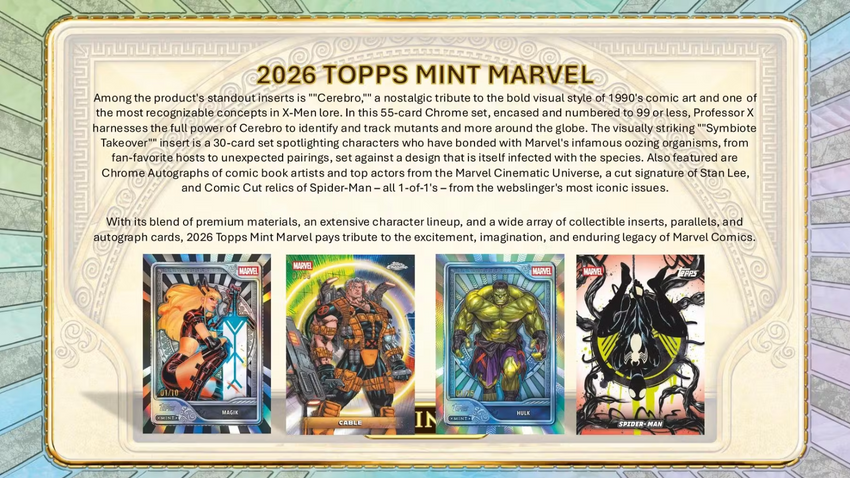2026 Topps Mint Marvel Hobby Box (Pre Order)