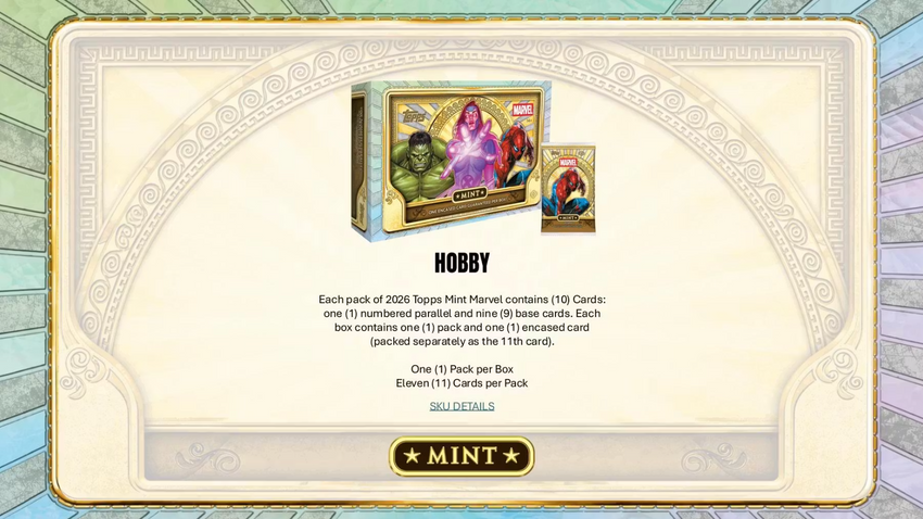 2026 Topps Mint Marvel Hobby Box (Pre Order)