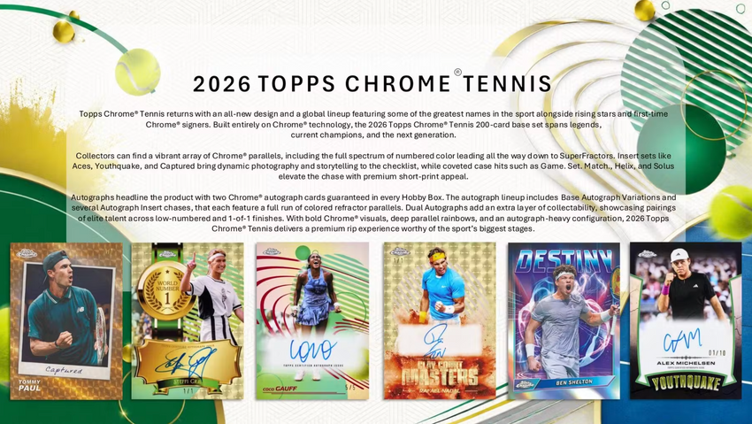 2026 Topps Chrome Tennis Hobby Box (Pre Order)