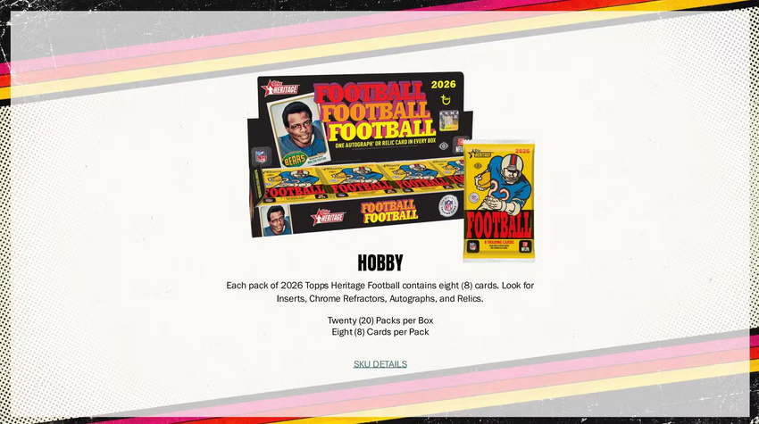 2026 Topps Heritage Football Hobby Box