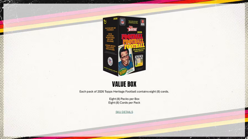2026 Topps Heritage Football Hobby Box
