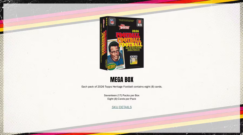 2026 Topps Heritage Football Hobby Box