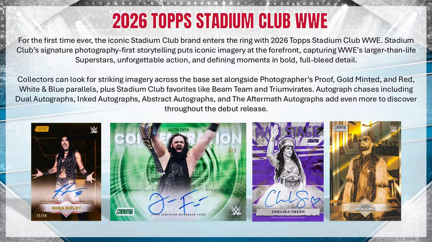 2026 Topps Stadium Club WWE Wrestling Hobby Box (Pre Order)-Cherry Collectables