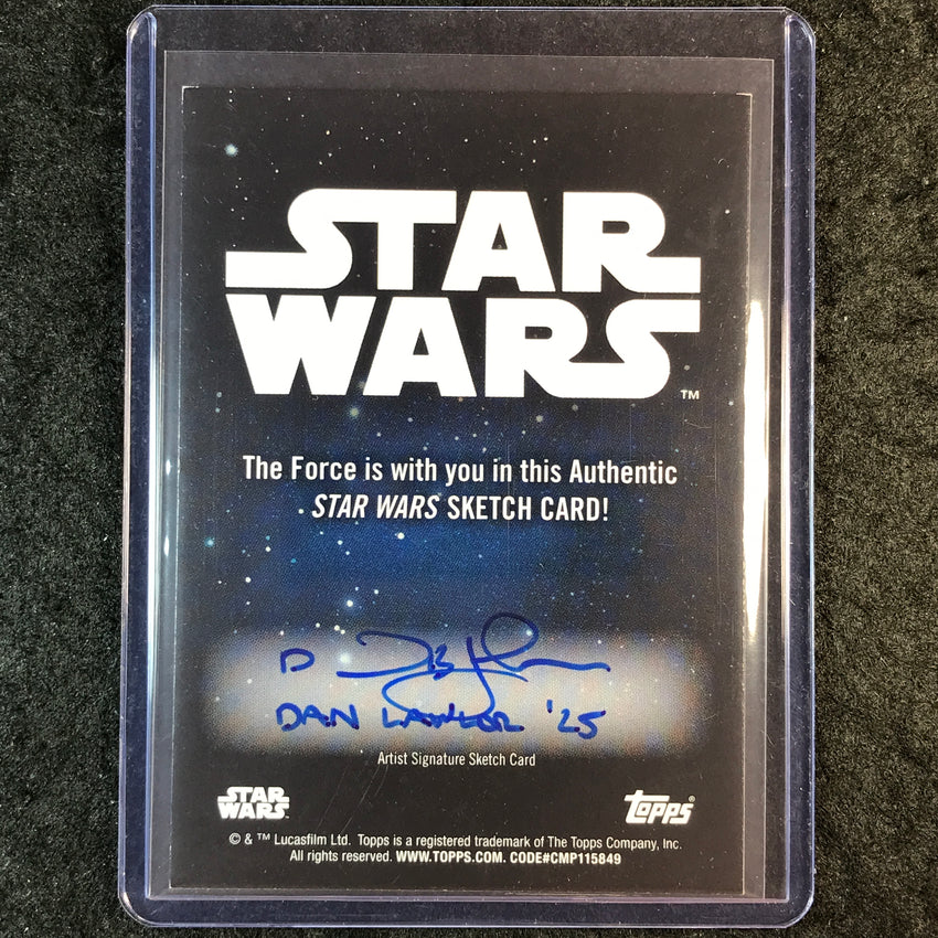 2025 Star Wars Chrome Galaxy AAYLA SECURA Artist Sketch 1/1 DAN LAWLER