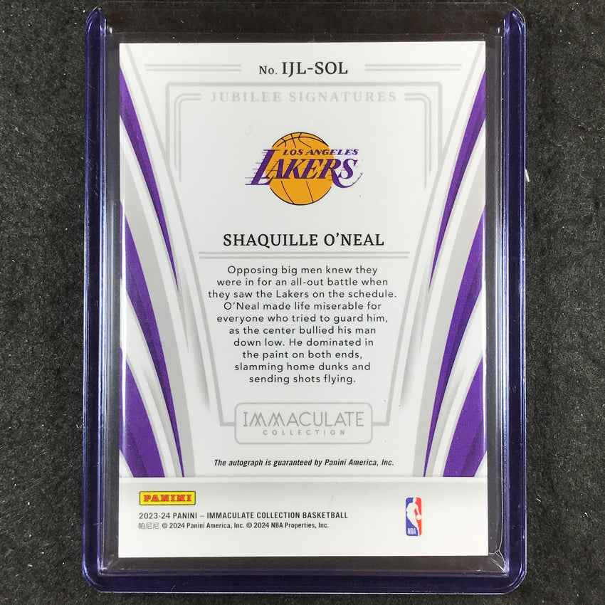 2023-24 Immaculate SHAQUILLE O'NEAL Jubilee Signatures Acetate Auto 48/49