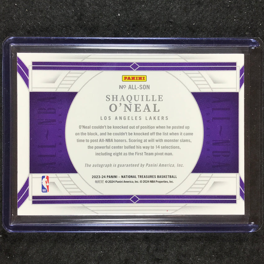 2023-24 National Treasures SHAQUILLE O'NEAL All-NBA Signatures Auto 19/25