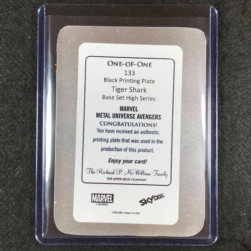 2024 Marvel Metal Universe Avengers TIGER SHARK Printing Plate Black 1/1 #133