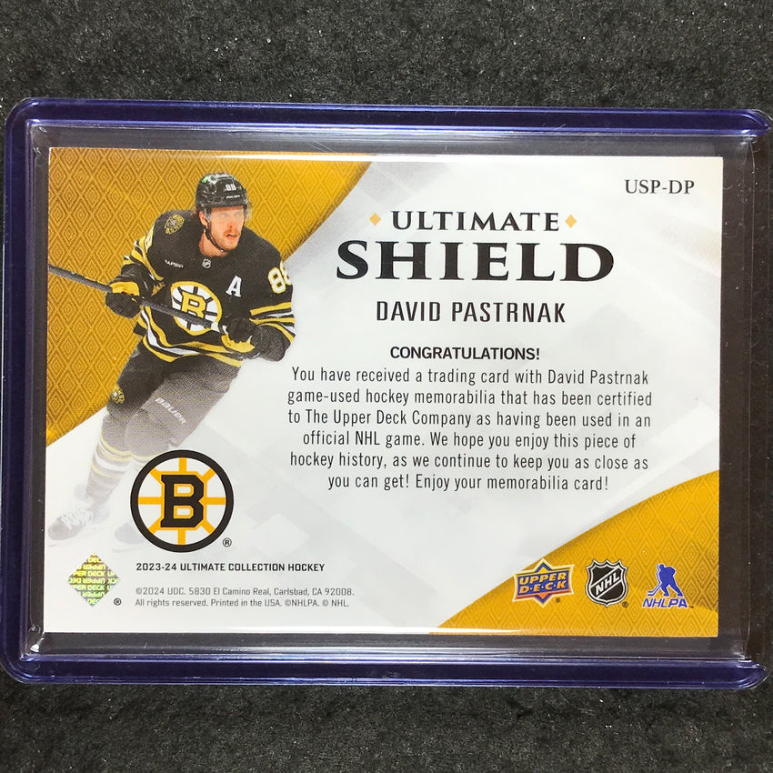 2023-24 Ultimate Collection DAVID PASTRNAK Ultimate Shield Patch Relic 1/1