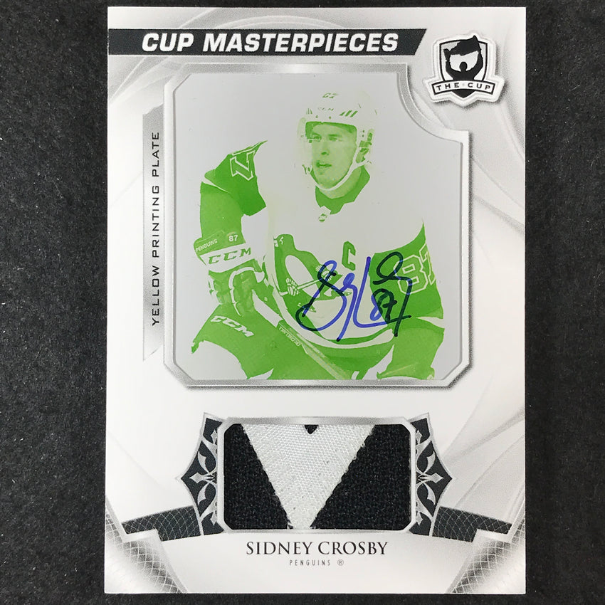2021-22 The Cup Hockey SIDNEY CROSBY Update Printing Plate Yellow Patch Auto 1/1