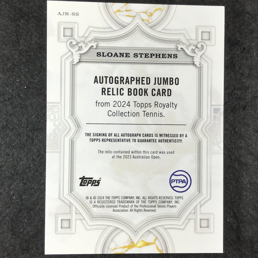 2024 Topps Royalty Tennis SLOANE STEPHENS Jumbo Relic Auto Booklet Green 4/5