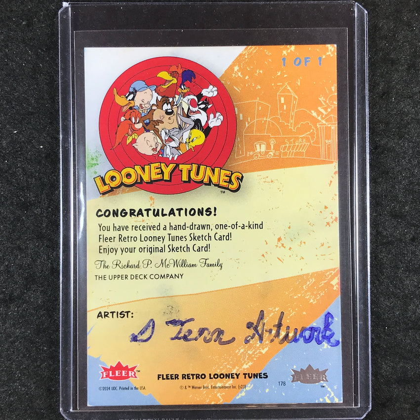 2024 Fleer Retro Looney Tunes SPEEDY GONZALES Artist Sketch 1/1 DERRICK TENNEY