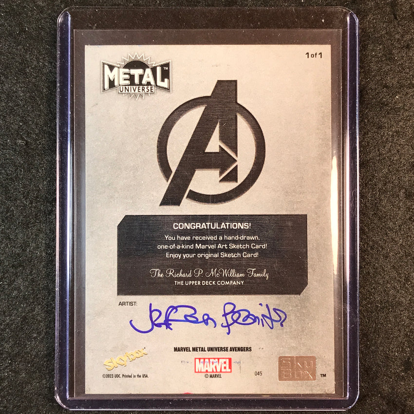 2024 Marvel Metal Universe Avengers SPIDER-MAN 2099 Sketch 1/1 JEFFREY BENITEZ