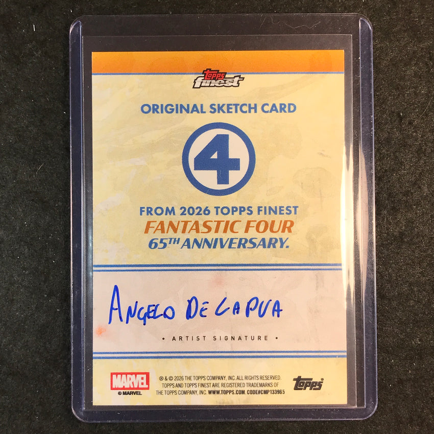 2026 Topps Finest Fantastic Four SPIDER-MAN Artist Sketch 1/1 ANGELO DE CAPUA