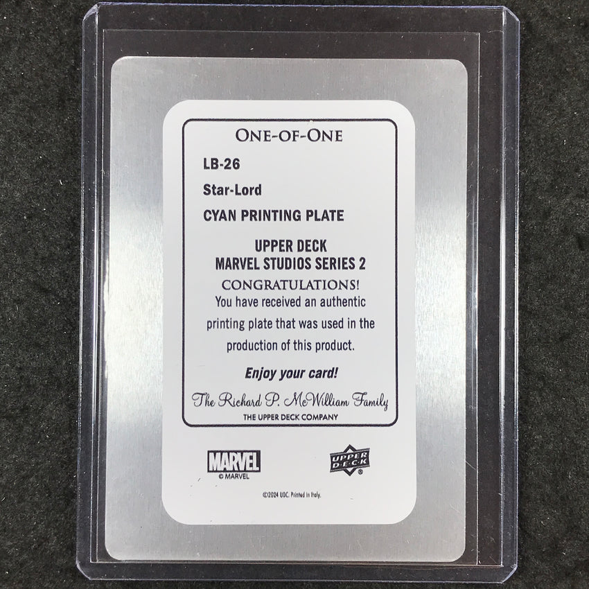2024 Marvel Studios Series 2 CHRIS PRATT STAR-LORD Printing Plate Cyan 1/1 #LB26