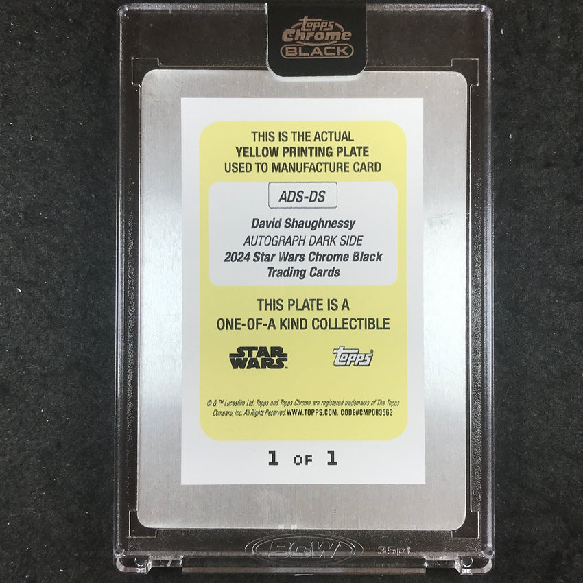 2024 Star Wars Chrome Black DAVID SHAUGNESSY MYLES GRINT Printing Plate Auto 1/1