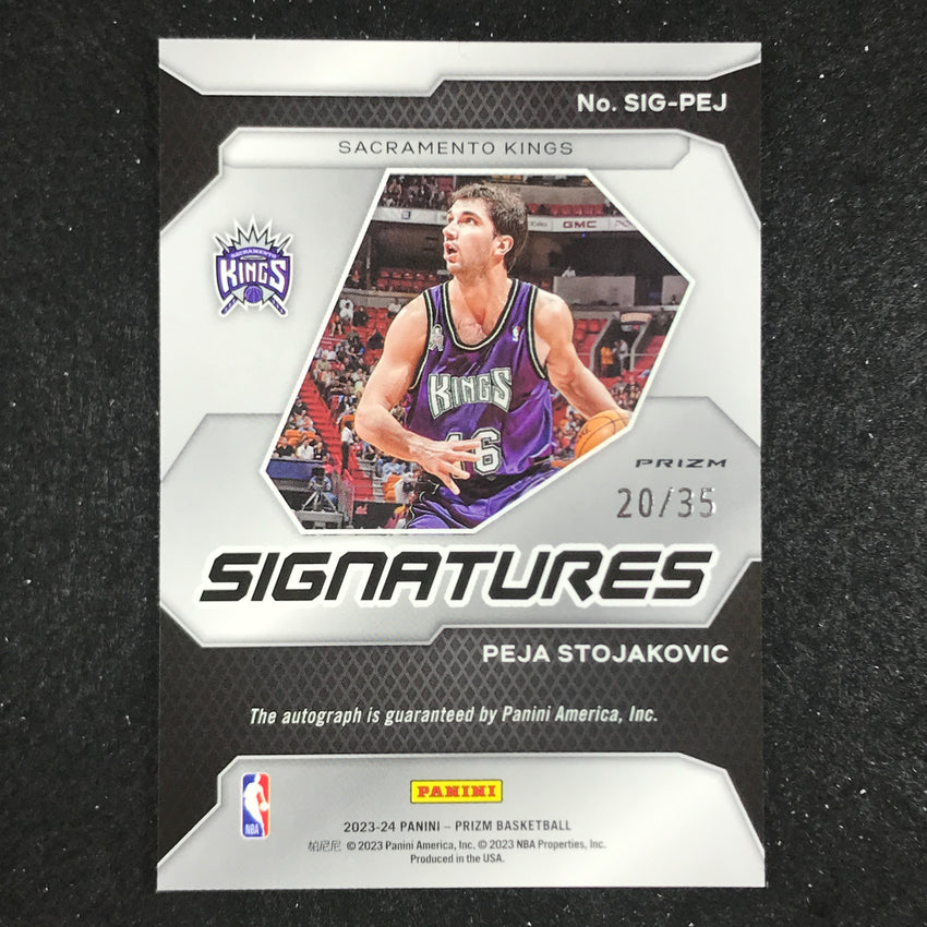 2023-24 Prizm Peja Stojakovic Signatures Auto Choice Blue 20/35