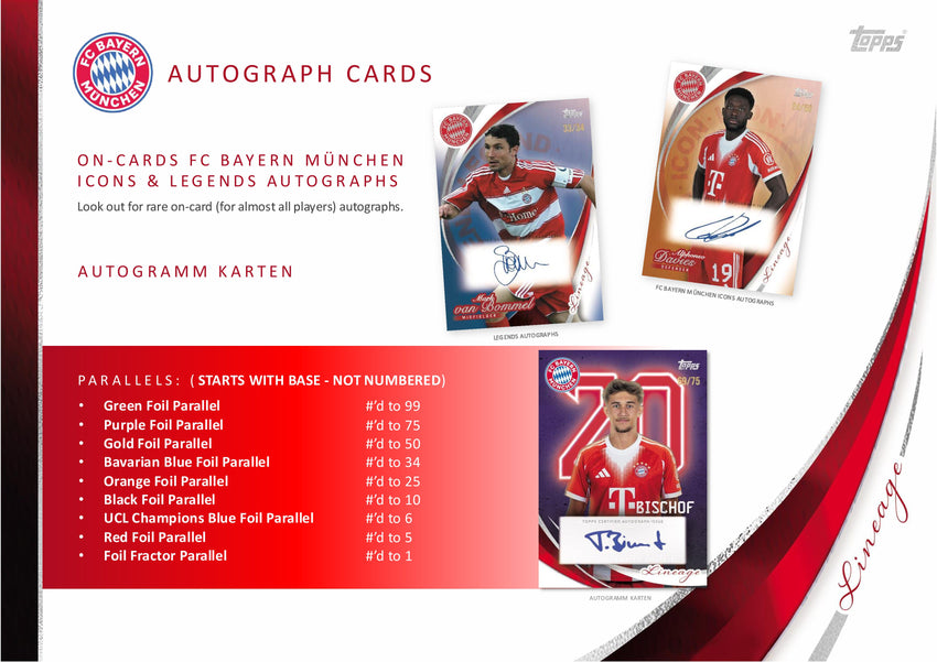2025-26 Topps Soccer FC Bayern Munich Lineage Hobby Box