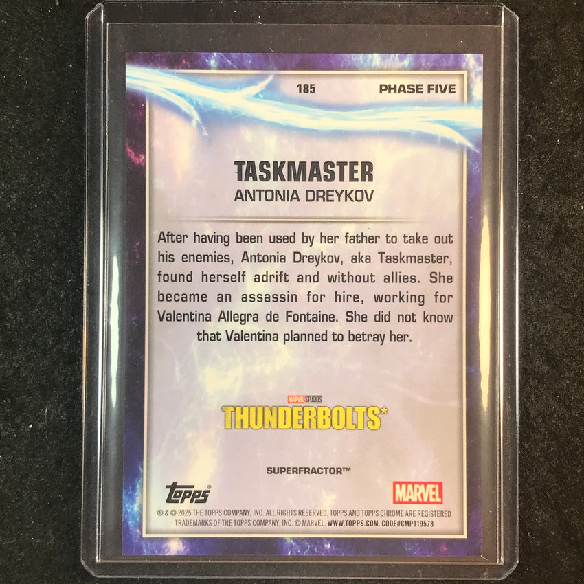 2025 Topps Chrome Marvel Studios TASKMASTER Base Gold Superfractor 1/1 #185