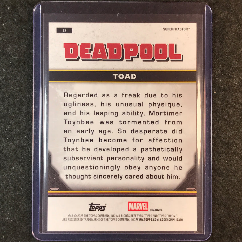 2025 Topps Chrome Deadpool TOAD Comic Accurate Superfractor 1/1 #12