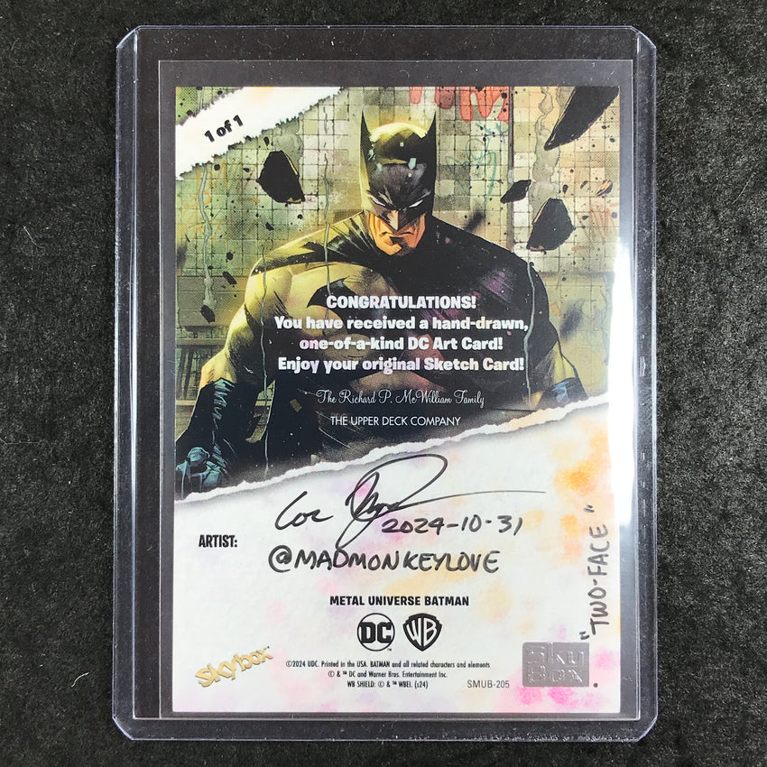 2025 Metal Universe Batman TWO-FACE Artist Sketch 1/1 MADMONKEYLOVE