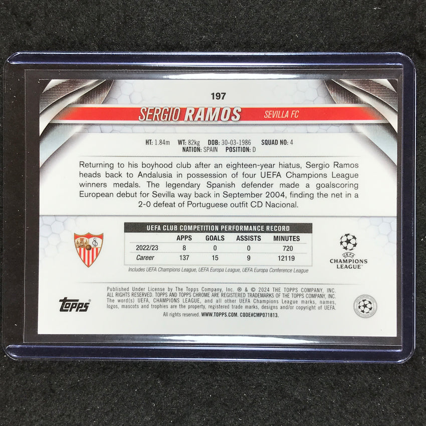 2023-24 Topps Chrome UEFA Club Comp SERGIO RAMOS Base Superfractor 1/1 #197