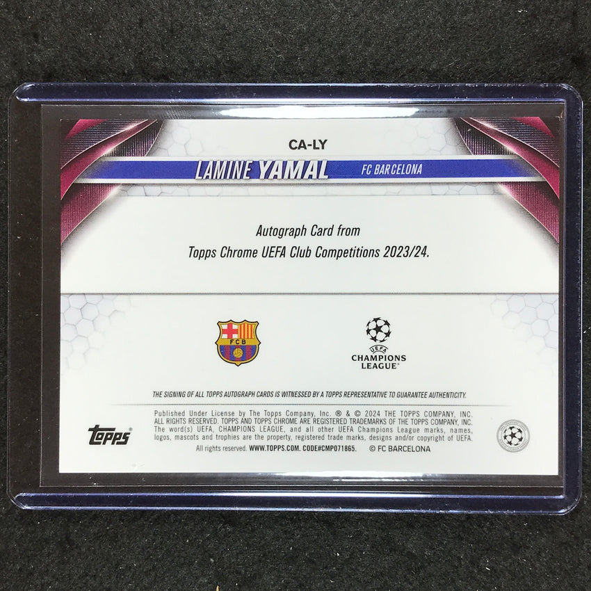 2023-24 Topps Chrome UEFA Club Comp LAMINE YAMAL Rookie Auto Toppsfractor 34/52
