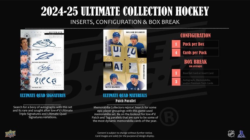 2024-25 Upper Deck Ultimate Collection Hockey Hobby Box