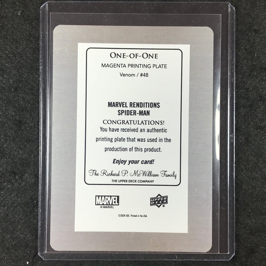 2024 Marvel Renditions Spider-Man VENOM Magenta Printing Plate 1/1 #48