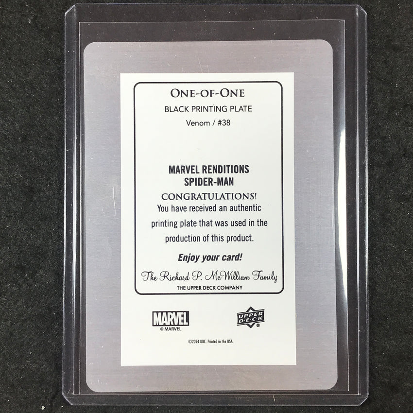 2024 Marvel Renditions Spider-Man VENOM Black Printing Plate 1/1 #38