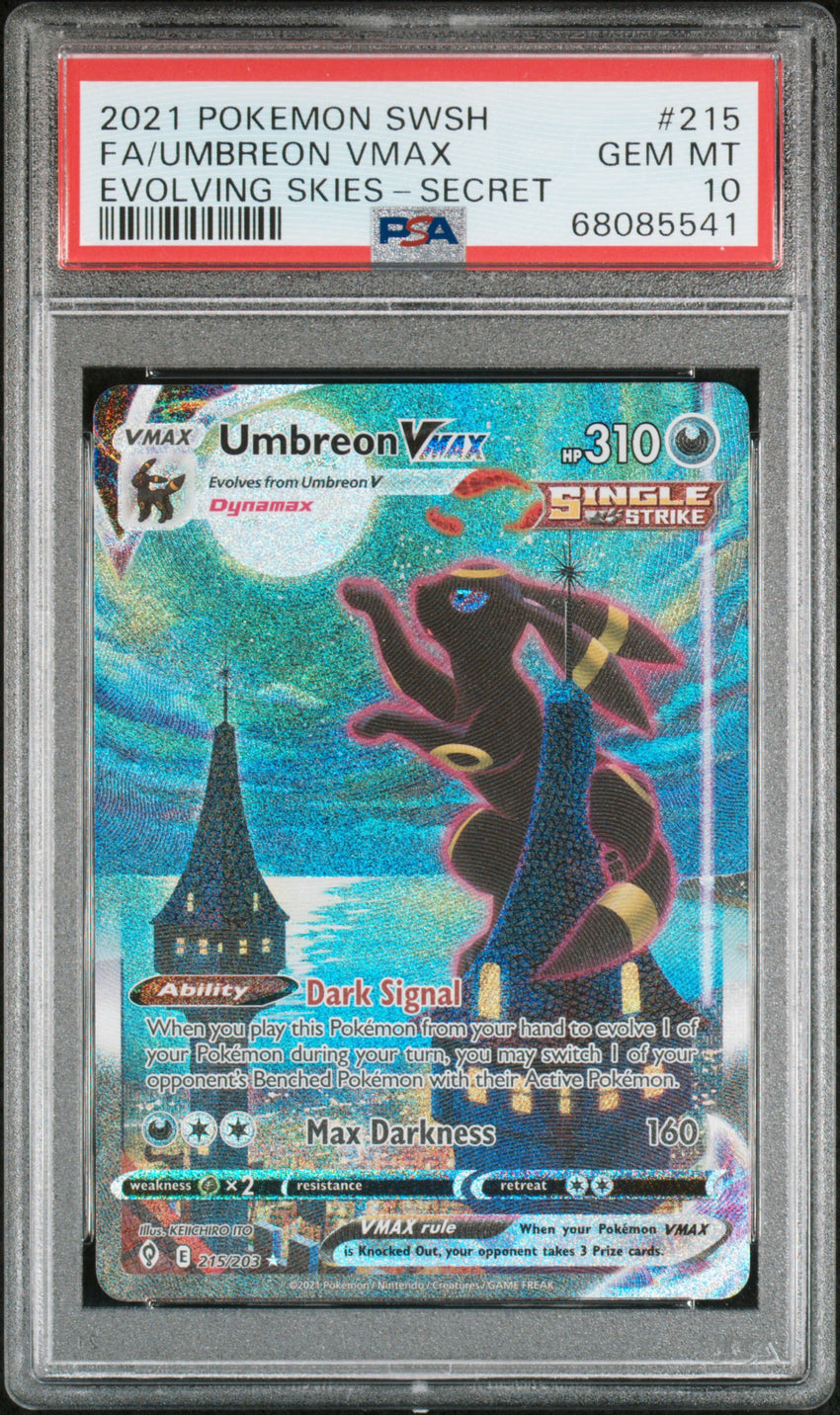 PSA 10 Umbreon VMAX - 215/203 - Pokemon Evolving Skies Alternate Art 541-Cherry Collectables