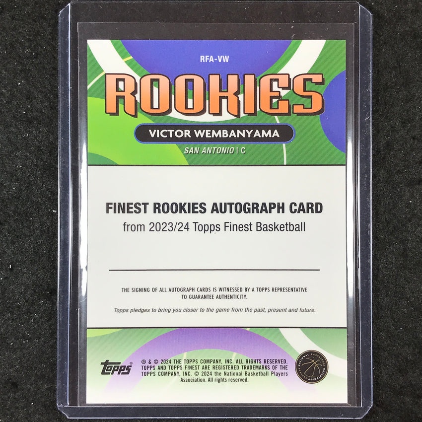 2023-24 Topps Finest VICTOR WEMBANYAMA Rookie Finest Autograph Base #VW