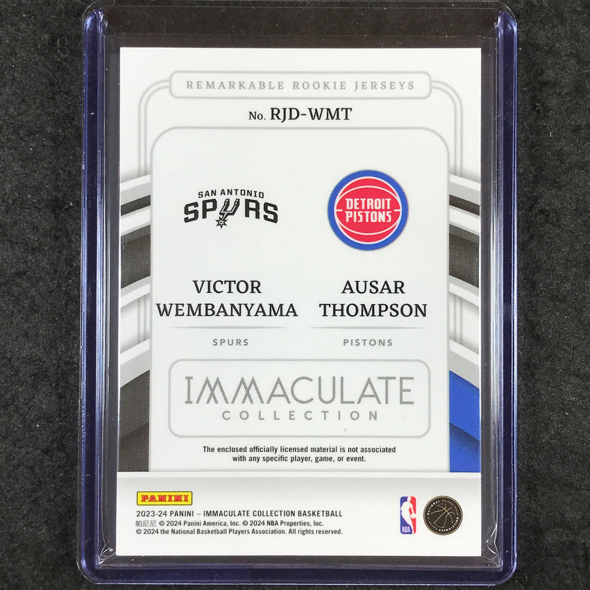 2023-24 Immaculate WEMBANYAMA AUSAR THOMPSON Remarkable Rookie Jerseys Dual 1/10