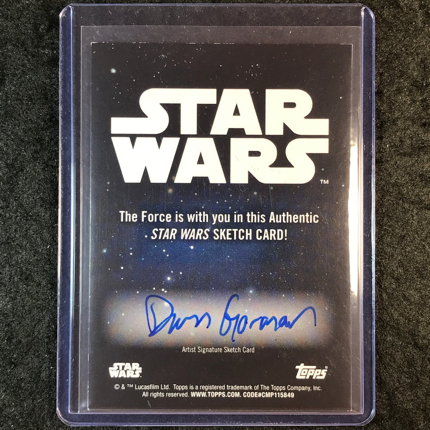 2025 Star Wars Chrome Galaxy WICKET EWOK Artist Sketch 1/1 DAN GORMAN
