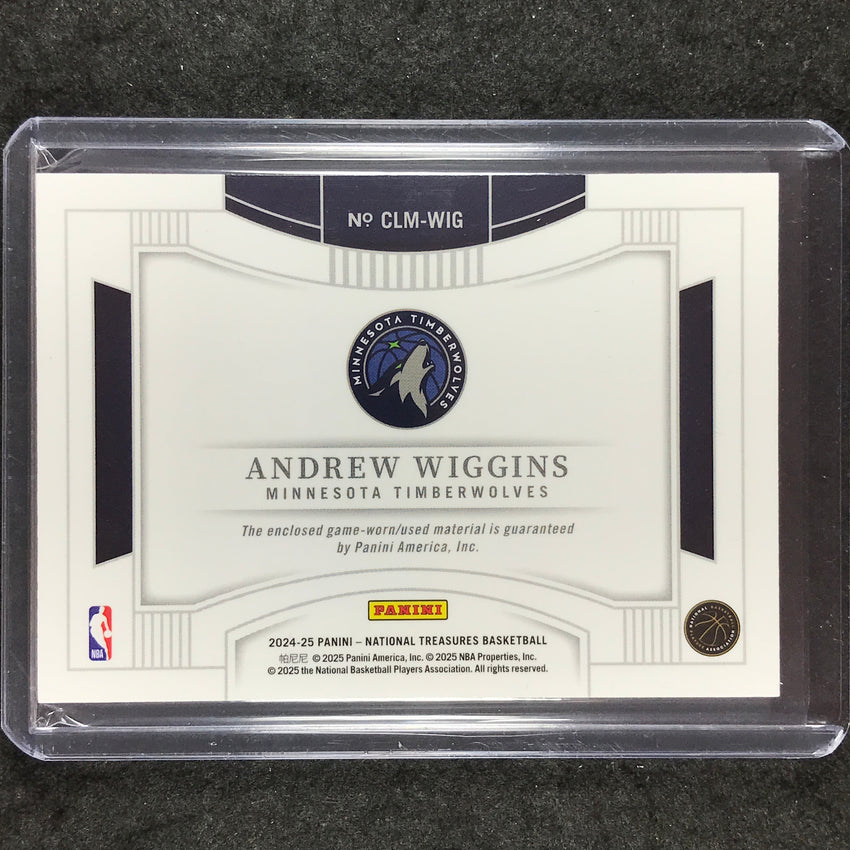 2024-25 National Treasures ANDREW WIGGINS Colossal Logoman Patch Relic 6/10