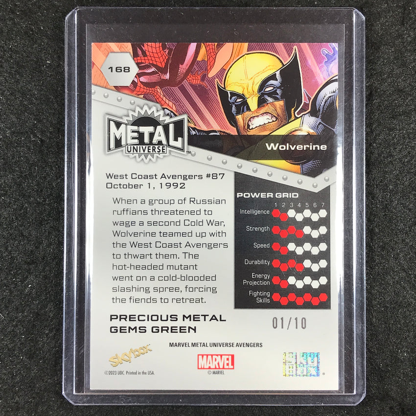 2024 Marvel Metal Universe Avengers WOLVERINE Precious Metal Gem Green 1/10 #168