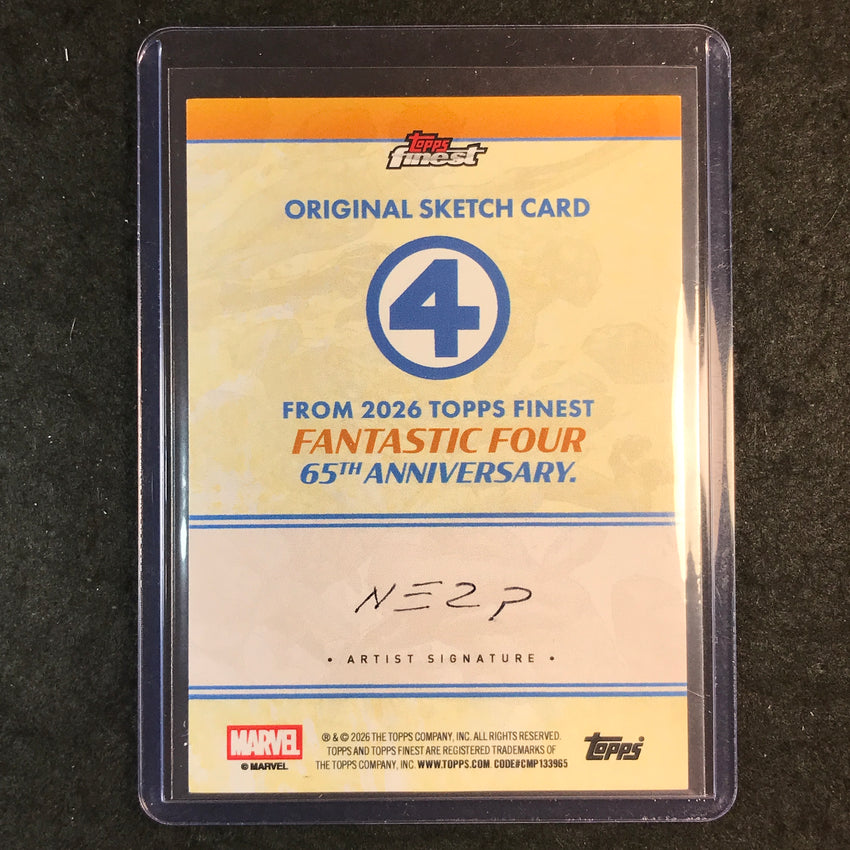 2026 Topps Finest Fantastic Four WOLVERINE & SPIDER-MAN Artist Sketch 1/1 NERP