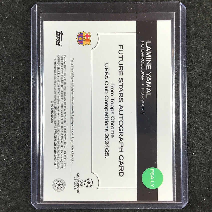 2024-25 Topps Chrome UEFA Club Comp LAMINE YAMAL Future Stars Auto Aqua 102/199
