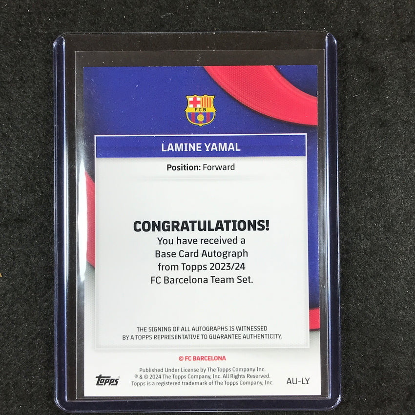 2023-24 Topps Barcelona LAMINE YAMAL First Team Rookie Auto Red Foil 4/5