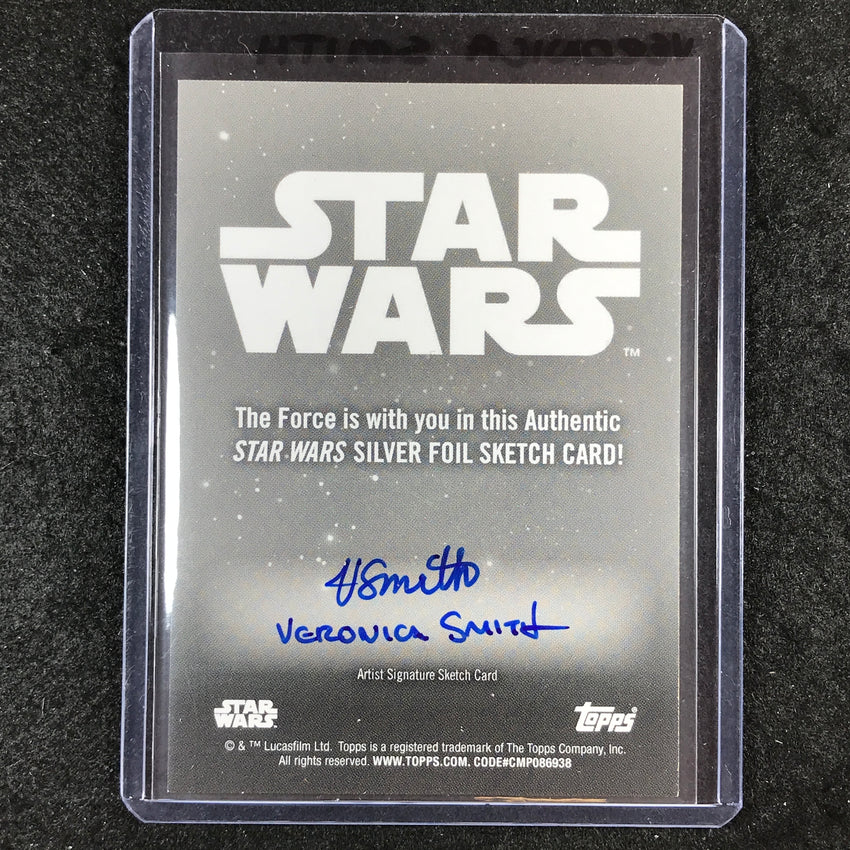 2024 Star Wars Chrome Galaxy YODA Artist Sketch Silver Foil 1/1 VERONICA SMITH