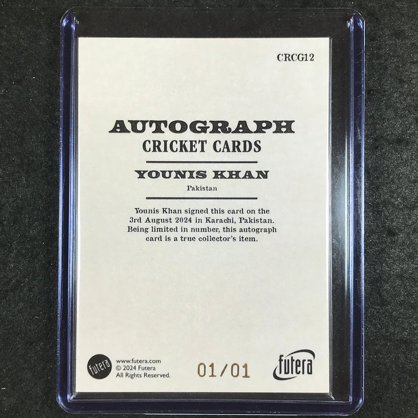 2024 Futera Vintage Cricket YOUNIS KHAN Gold Frame Autograph 1/1 #CRCG12