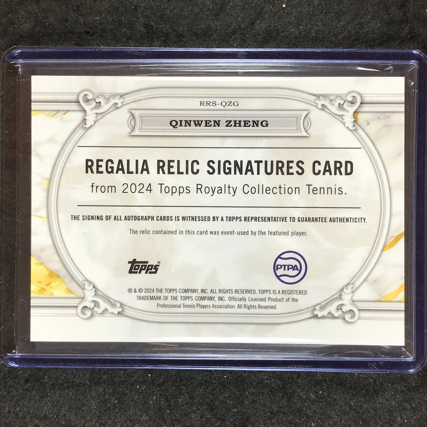 2024 Topps Royalty Tennis QINWEN ZHENG Regalia Relic Signatures Auto Base 26/75