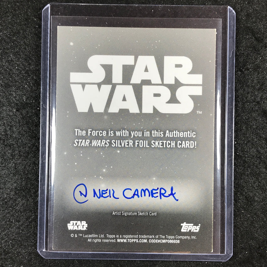 2024 Star Wars Chrome Galaxy ZUCKASS Artist Sketch Silver Foil 1/1 NEIL CAMERA