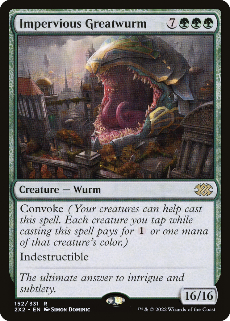 [FOIL] Impervious Greatwurm #152 - RARE 2X2 - Double Masters 2022