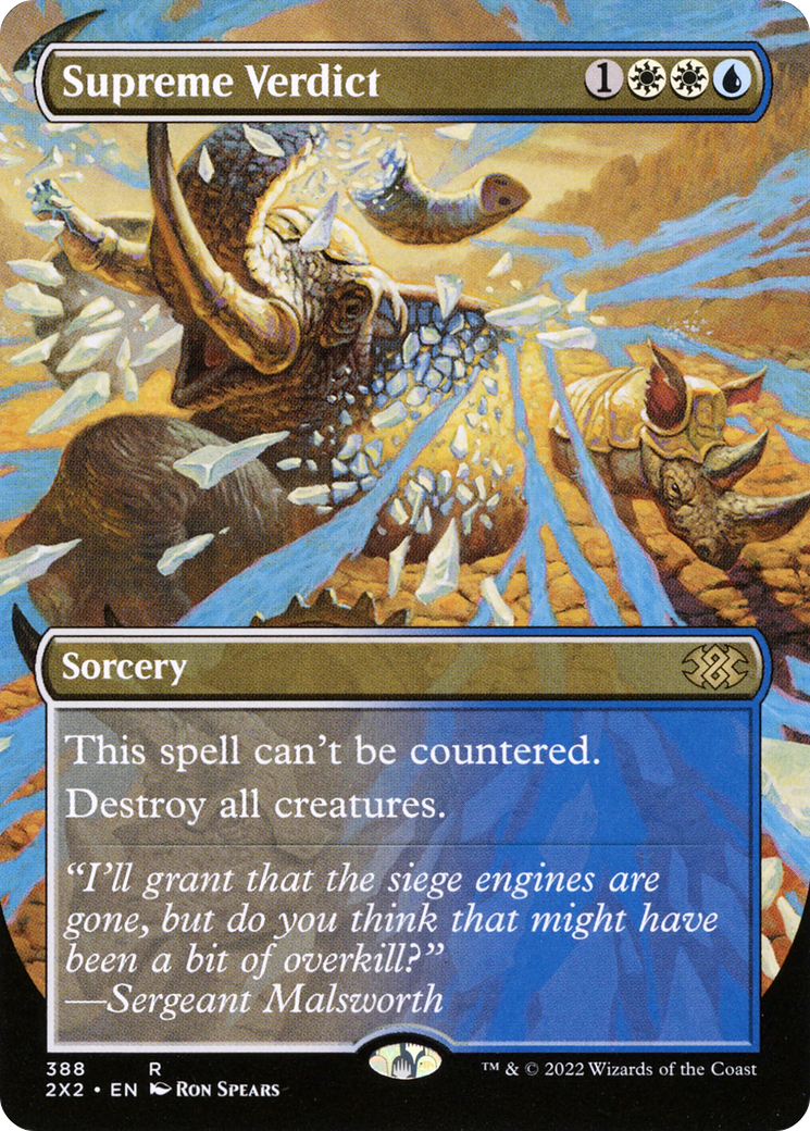 [ BL ] [FOIL] Supreme Verdict (Borderless) #388 - RARE 2X2 - Double Masters 2022
