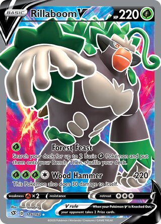 Rillaboom V - 175/192 - Full Art Ultra Rare - Rebel Clash