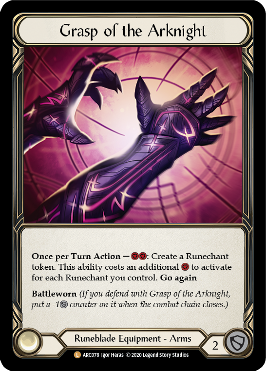 RAINBOW FOIL Grasp of the Arknight - ARC078 - Legendary Arcane Rising Unlimited