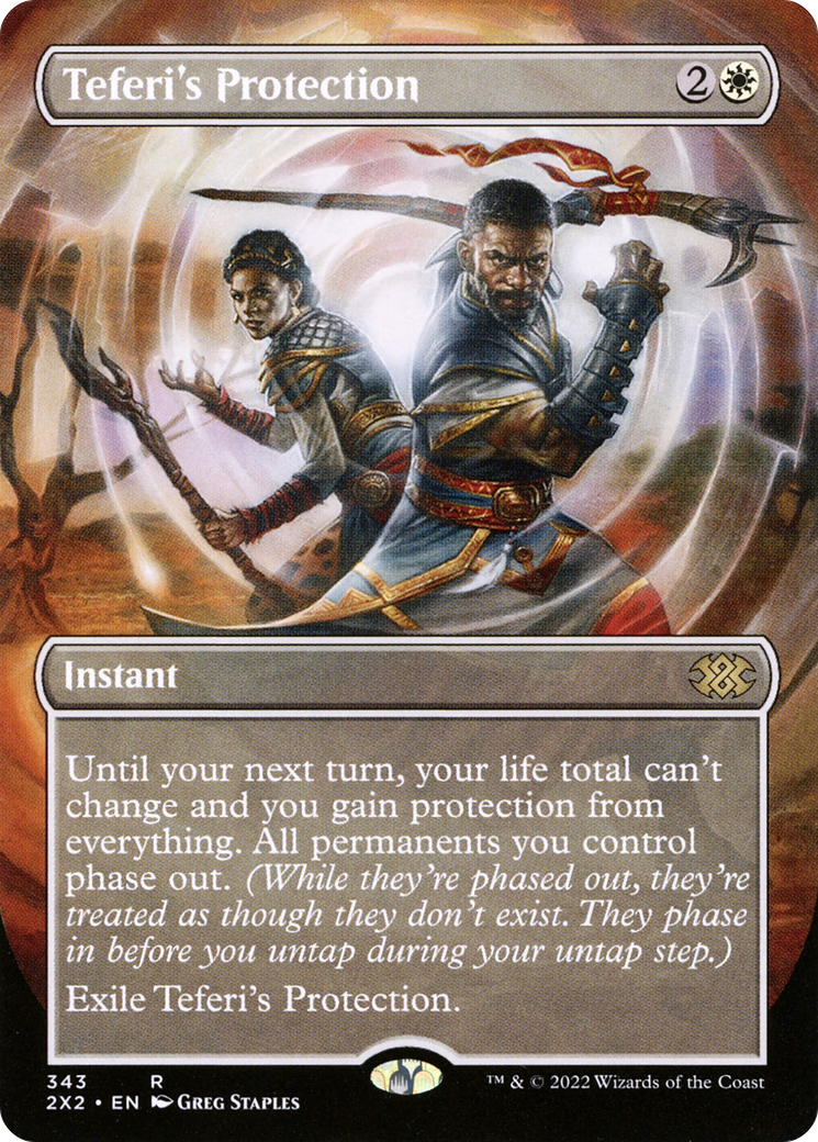 [ BL ] Teferi's Protection (Borderless) #343 - RARE 2X2 - Double Masters 2022