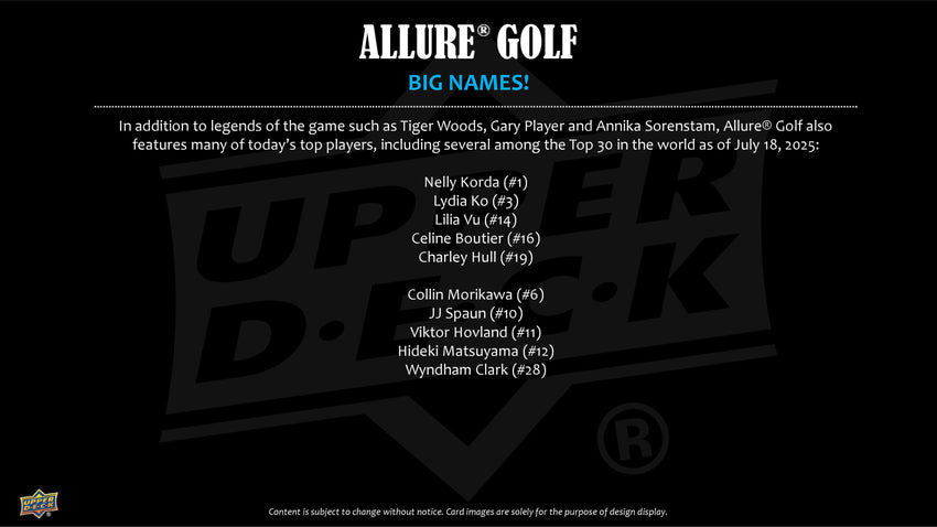 2026 Upper Deck Allure Golf Hobby Box